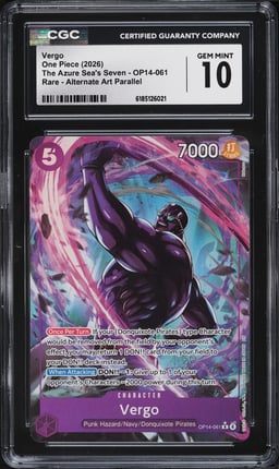 2026 One Piece The Azure Sea's Seven Alt Art Vergo #OP14-061 CGC 10 GEM MINT