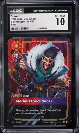 2026 Riftbound League Of Legends LoL Spiritforged Draven #185 CGC 10 GEM MINT