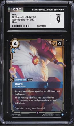 2026 Riftbound League Of Legends LoL Spiritforged Bard #79 CGC 9 MINT