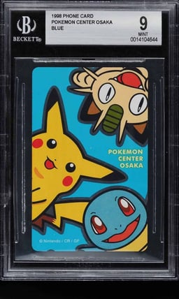 1998 Pokemon Japanese Phone Card Pokemon Center Osaka Blue #NNO BGS 9 MINT