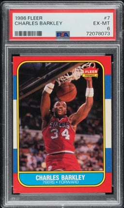 1986 Fleer Basketball Charles Barkley ROOKIE #7 PSA 6 EXMT