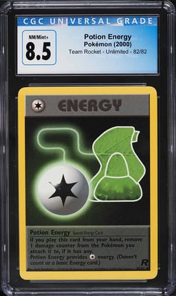2000 Pokemon Team Rocket Potion Energy #82 CGC 8.5 NM-MT+