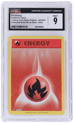 2023 Pokemon Trading Card Game Classic Charizard and Ho Oh Ex Deck Holo Fire Energy #33 CGC 9