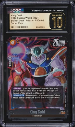 2024 DBS: Fusion World Starter Deck: Frieza King Cold #FS04-04 CGC 10 PRISTINE