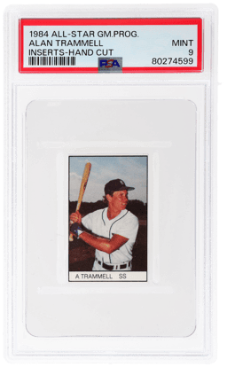 1984 All-Star Game Program Inserts Hand Cut Alan Trammell PSA 9