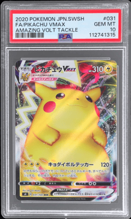 2020 Pokemon Sword and Shield Japanese Amazing Volt Tackle Pikachu Vmax #31 PSA 10