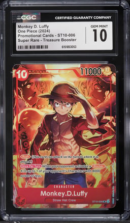 2024 One Piece Promo Treasure Booster SR Monkey D. Luffy #ST10-006 CGC 10 GEM MINT