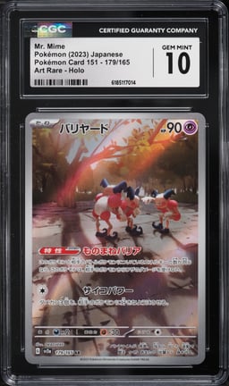 2023 Pokemon Japanese Scarlet & Violet 151 AR Mr. Mime #179 CGC 10 GEM MINT