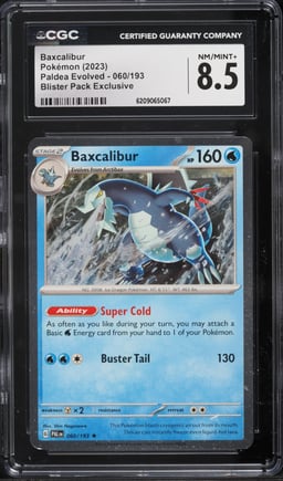 2023 Pokemon SV Paldea Evolved Blister Pack Exclusive Baxcalibur #60 CGC 8.5 NM-MT+