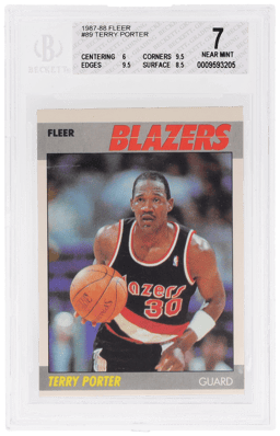 1987 Fleer Terry Porter #89 BGS 7