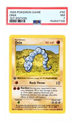 1999 Pokemon Base Set 1st Edition Onix #56 PSA 7