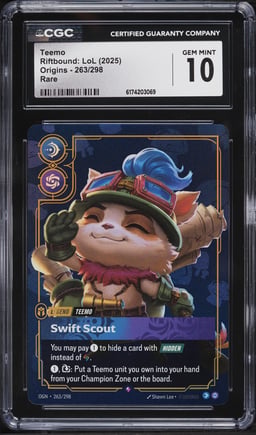 2025 Riftbound League Of Legends LOL Origins Teemo #263 CGC 10 GEM MINT