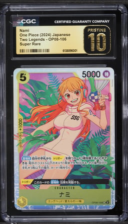 2024 One Piece Japanese Two Legends SR Nami #OP08-106 CGC 10 PRISTINE