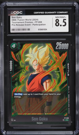 2024 DBS: Fusion World Tournament Promos Pre-Release Event Participation Son Goku #FP-008 CGC 8.5 NM-MT+