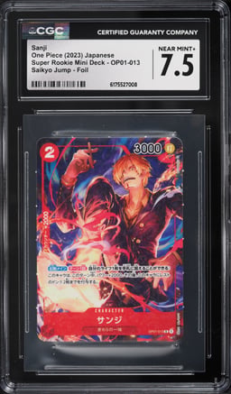 2023 One Piece Japanese Super Rookie Mini Deck Saikyo Jump Foil Alt Art Sanji #OP01-013 CGC 7.5