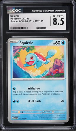 2023 Pokemon Scarlet & Violet 151 Squirtle #7 CGC 8.5 NM-MT+
