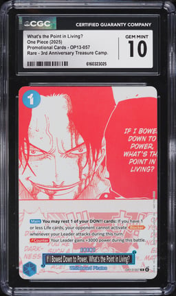 2025 One Piece Promo 3rd Anniversary Treasure Manga Art What's The Point In Living? CGC 10