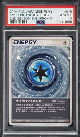 2004 Pokemon Japanese Play Promo 2nd Season Holo Cyclone Energy #15 PSA 10 GEM MINT