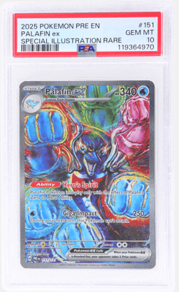 2025 Pokemon Prismatic Evolutions Special Illustration Rare Palafin Ex #151 PSA 10