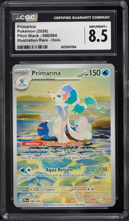 2026 Pokemon Mega Evolution Pitch Black IR Primarina #88 CGC 8.5 NM-MT+
