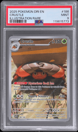 2025 Pokemon Scarlet and Violet Destined Rivals Illustration Rare Crustle #186 PSA 9