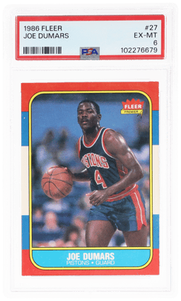 1986 Fleer Joe Dumars #27 PSA 6