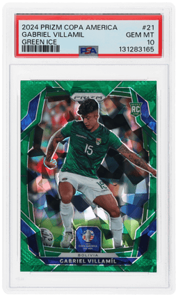 2024 Panini Prizm Conmebol Copa America Green Ice Prizm Gabriel Villamil #21 PSA 10