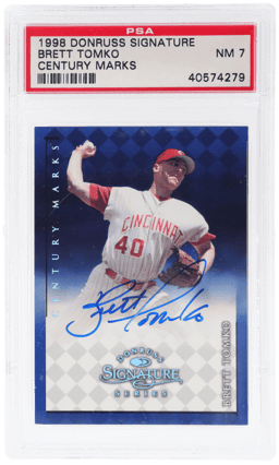 1998 Donruss Signature Series Century Marks Brett Tomko 91/100 PSA 7