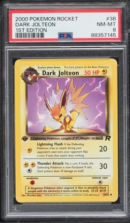 2000 Pokemon Team Rocket 1st Edition Dark Jolteon #38 PSA 8 NM-MT