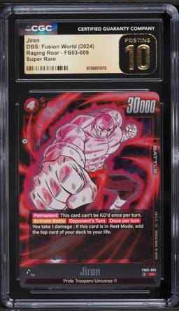 2024 Dragon Ball Super Fusion World Raging Roar Jiren #FB03-009 CGC 10 PRISTINE