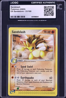 2003 Pokemon EX Sandstorm Sandslash #21 CGC AUTH