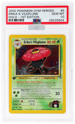2000 Pokemon Gym Heroes 1st Edition Holo Erika's Vileplume #5 PSA 10