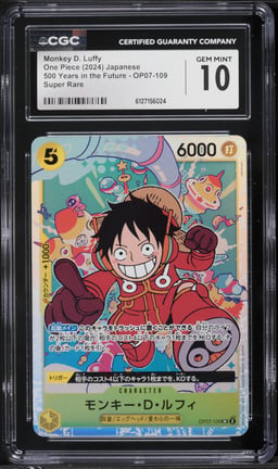 2024 One Piece Japanese 500 Years In The Future SR Monkey D. Luffy #OP07-109 CGC 10 GEM MINT