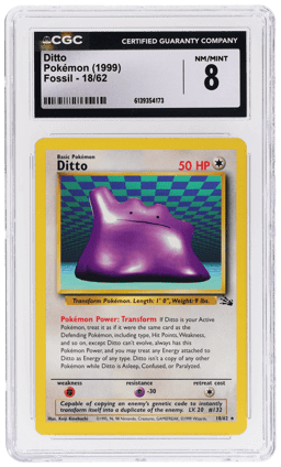 1999 Pokemon Fossil Holo Ditto #18 CGC 8