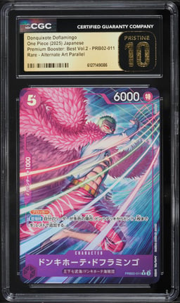 2025 One Piece Premium Booster: Best Vol.2 Alt Art Donquixote Doflamingo #PRB02-011 CGC 10 PRISTINE
