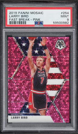 2019 Panini Mosaic Fast Break-Pink Larry Bird /20 #254 PSA 9 MINT
