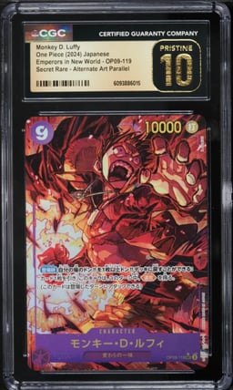 2024 One Piece Japanese A New Emperor Alt Art Monkey D. Luffy #OP09-119 CGC 10 PRISTINE
