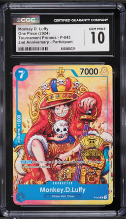 2024 One Piece Promo 2nd Anniversary Participant Monkey D. Luffy #P-043 CGC 10 GEM MINT