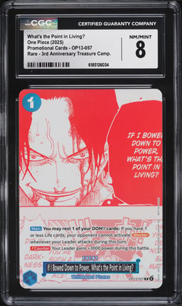 2025 One Piece Promo 3rd Anniversary Treasure Manga Alt Art What's The Point In Living? CGC 8