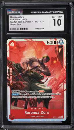 2025 One Piece Starter Deck EX Gear 5 SR Roronoa Zoro #ST21-015 CGC 10 GEM MINT