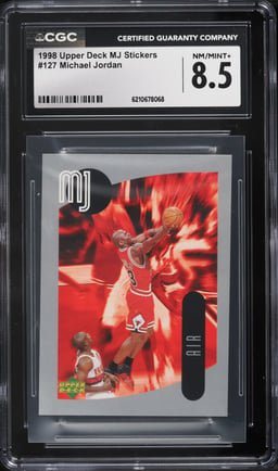 1998 Upper Deck MJ Stickers Michael Jordan #127 CGC 8.5 NM-MT+