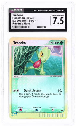 2003 Pokemon Ex Dragon Reverse Holo Treecko #80 CGC 7.5