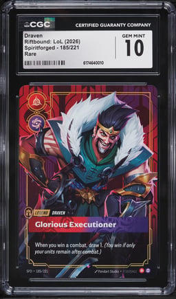 2026 Riftbound League Of Legends LoL Spiritforged Draven #185 CGC 10 GEM MINT