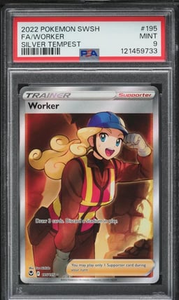 2022 Pokemon Sword & Shield Silver Tempest Full Art Worker #195 PSA 9 MINT