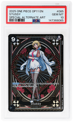 2025 One Piece A Fist of Divine Speed Special Alternate Art Stussy #OP07085 PSA 10