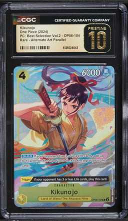 2024 One Piece Premium Collection Best Selection Volume 2 Alt Art Kikunojo #OP06-104 CGC 10 PRISTINE