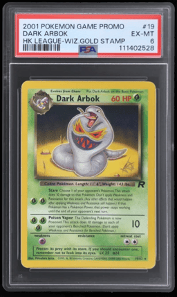 1999 Pokemon League Energize Your Game Cycle Dark Arbok #19 PSA 6