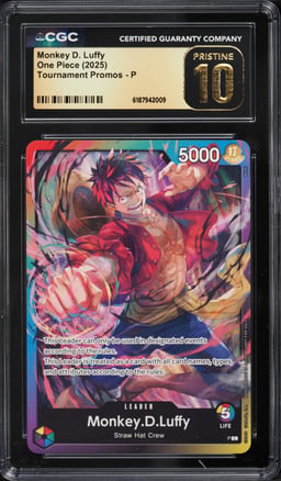 2025 One Piece Tournament Promo Leader Monkey D. Luffy #P CGC 10 PRISTINE
