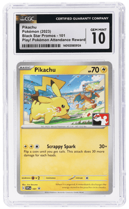2023 Pokemon Scarlet and Violet Black Star Promos Play! Event Participation Pikachu #101 CGC 10