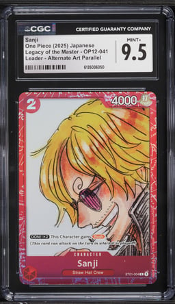 2025 One Piece Legacy Of The Master Alt Art Parallel Sanji L #OP12-041 CGC 9.5 MINT+